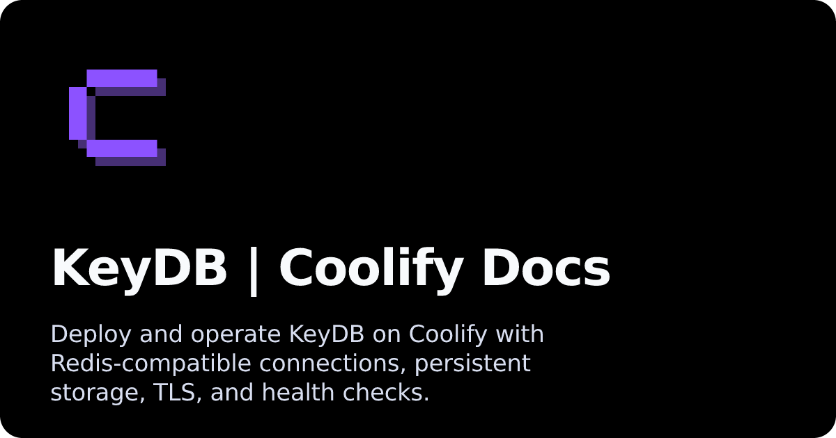 KeyDB | Coolify Docs