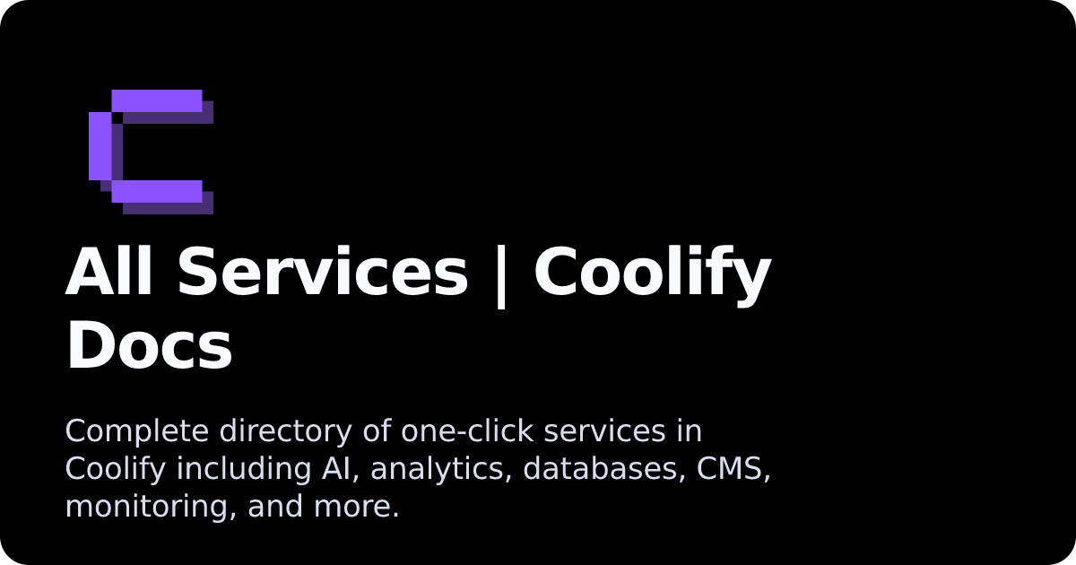 All Services | Coolify Docs