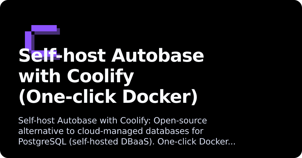 Autobase | Coolify Docs