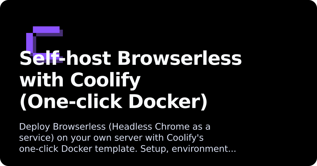 Browserless | Coolify Docs