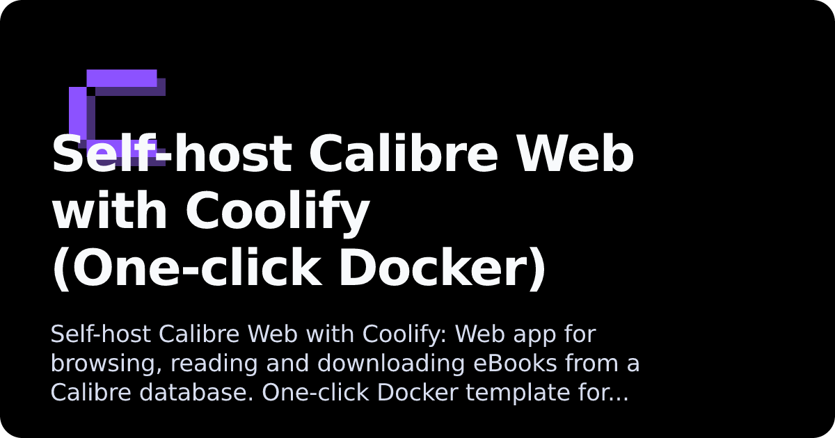 Calibre Web | Coolify Docs