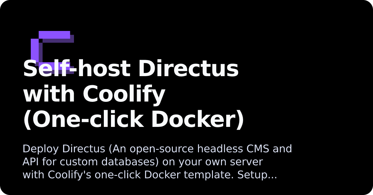 Directus | Coolify Docs