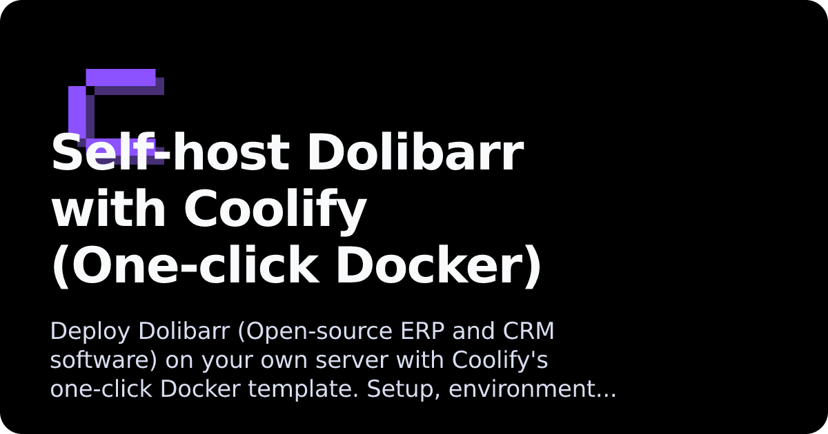 Dolibarr | Coolify Docs