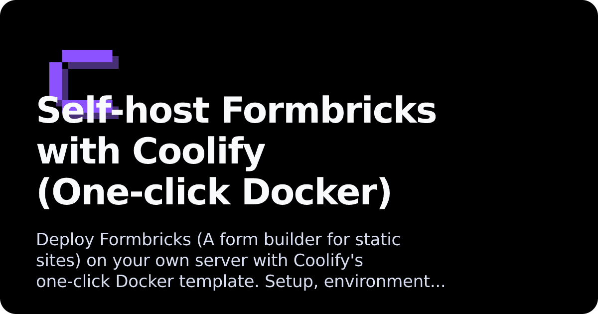 Formbricks | Coolify Docs