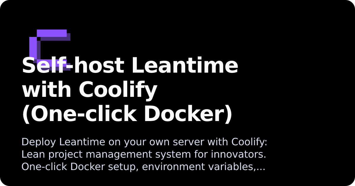 Leantime | Coolify Docs