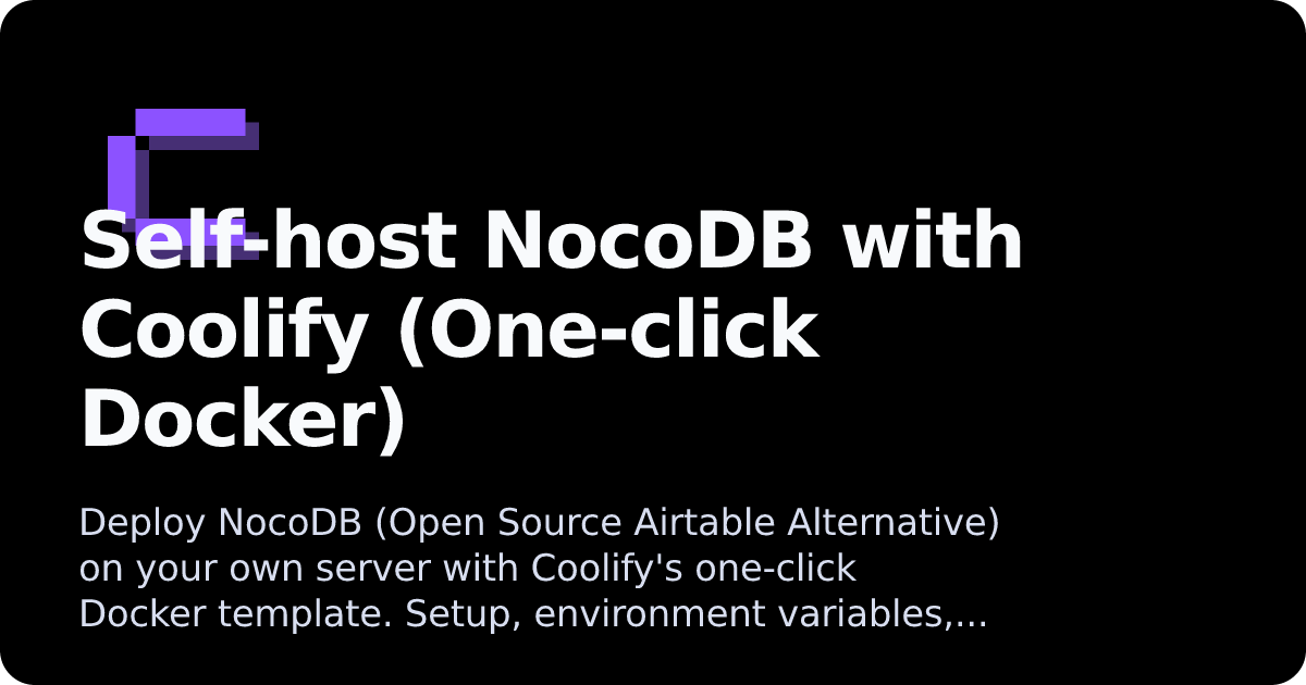 NocoDB | Coolify Docs