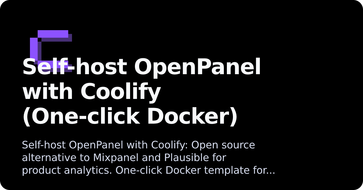 Openpanel OpenPanel | Coolify Docs