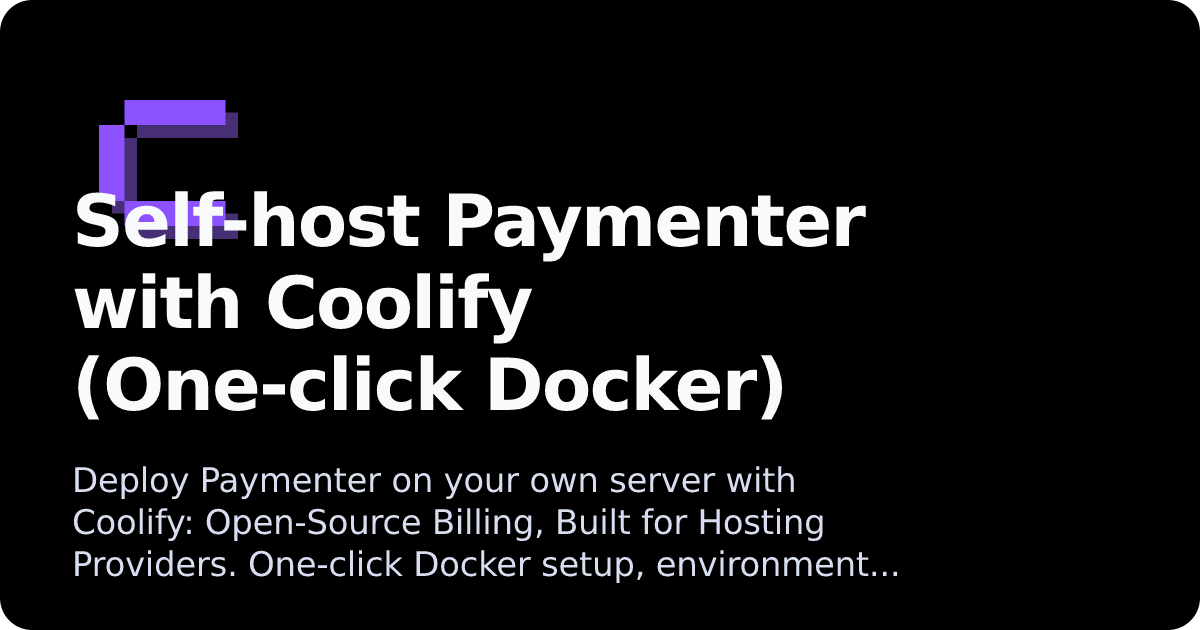 Paymenter | Coolify Docs