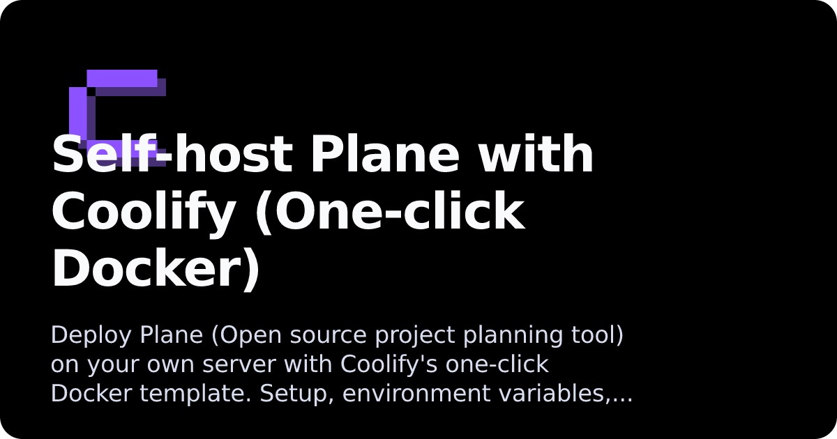 Plane | Coolify Docs