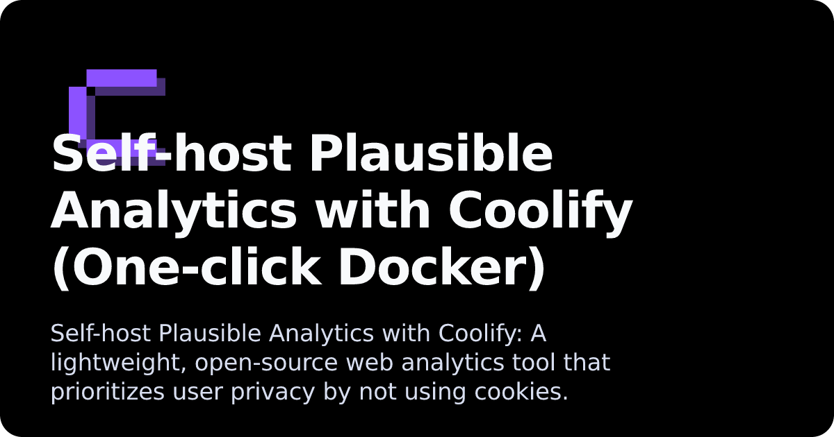 Plausible Analytics | Coolify Docs