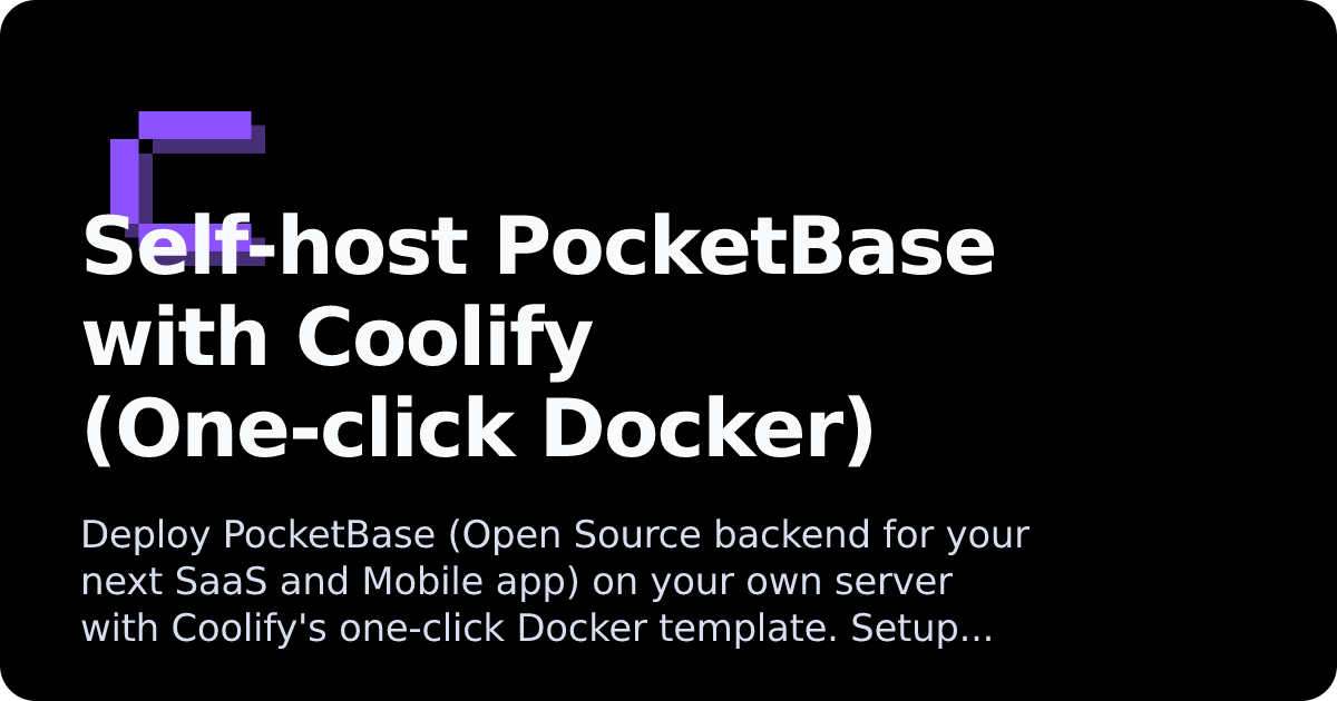 PocketBase | Coolify Docs